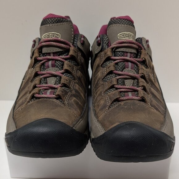 KEEN® Targhee III Low Waterproof Hiking Shoes in Weiss/Boysenberry - Picture 10 of 16